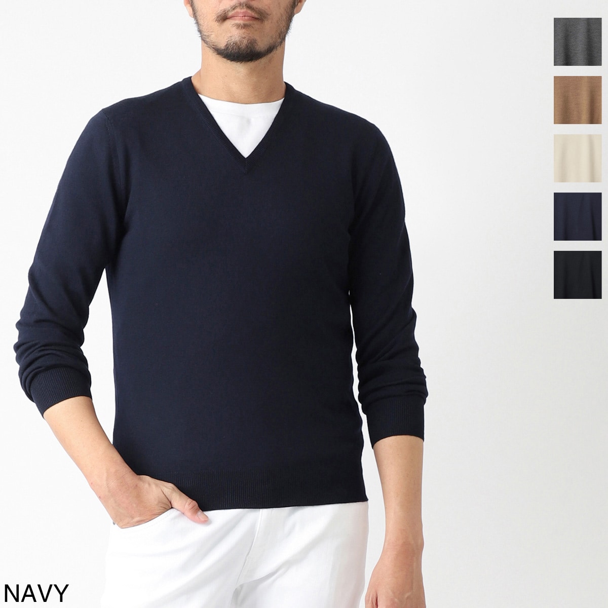 Gran Sasso グランサッソ Vネック ニット【大きいサイズあり