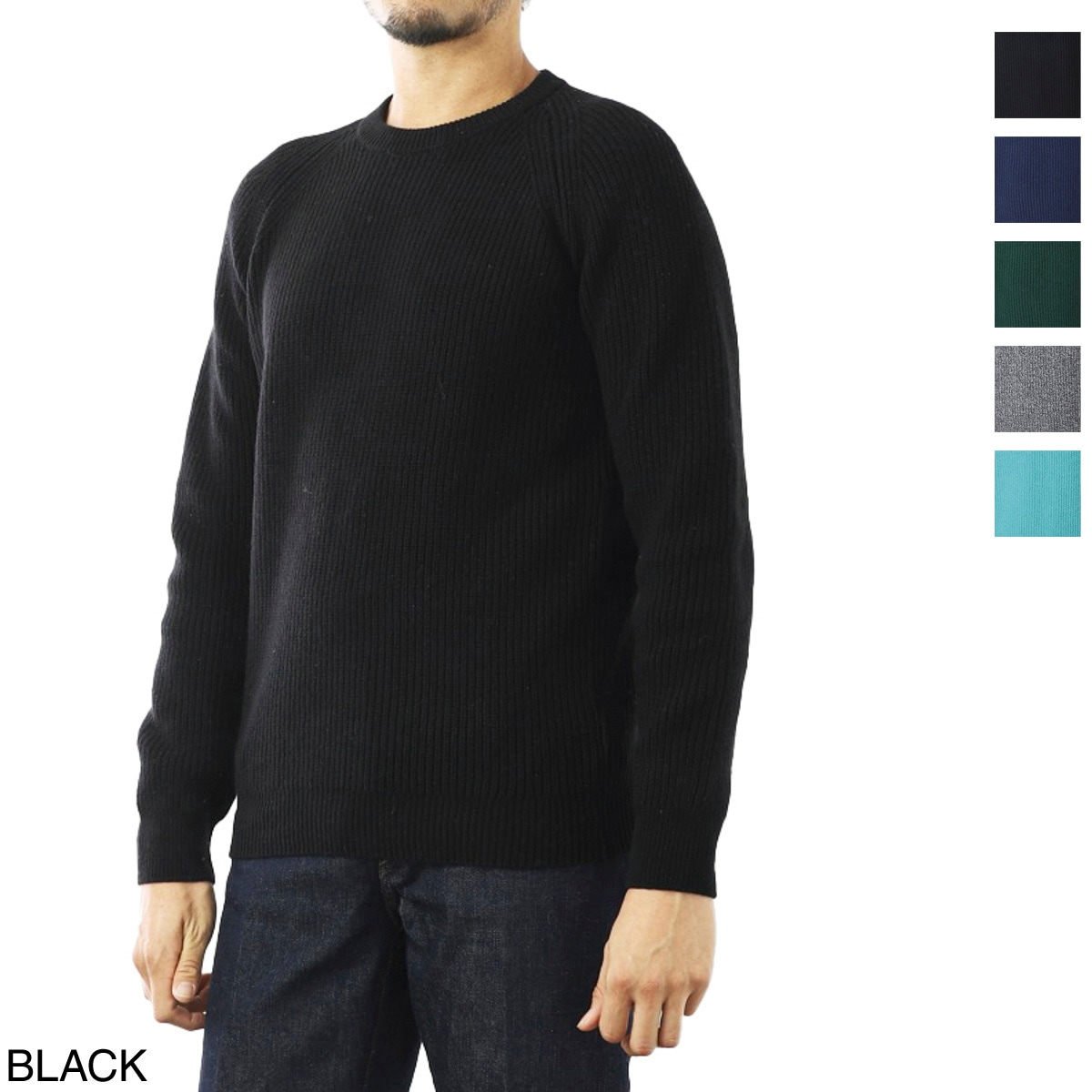 新品 ジョンスメドレー クルーネックニット黒 JOHN SMEDLEY ジョンスメドレー クルーネックニット GONSON エクストラ