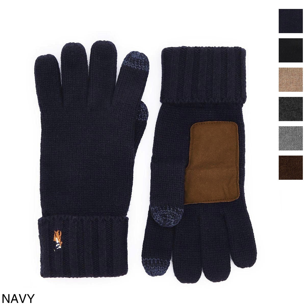 【ネコポス対応(1点まで)】POLO RALPH LAUREN ポロラルフローレン 手袋/グローブ/SIGNATURE MERINO TOUCH GLOVES W/ LEATHER PATCH メンズ