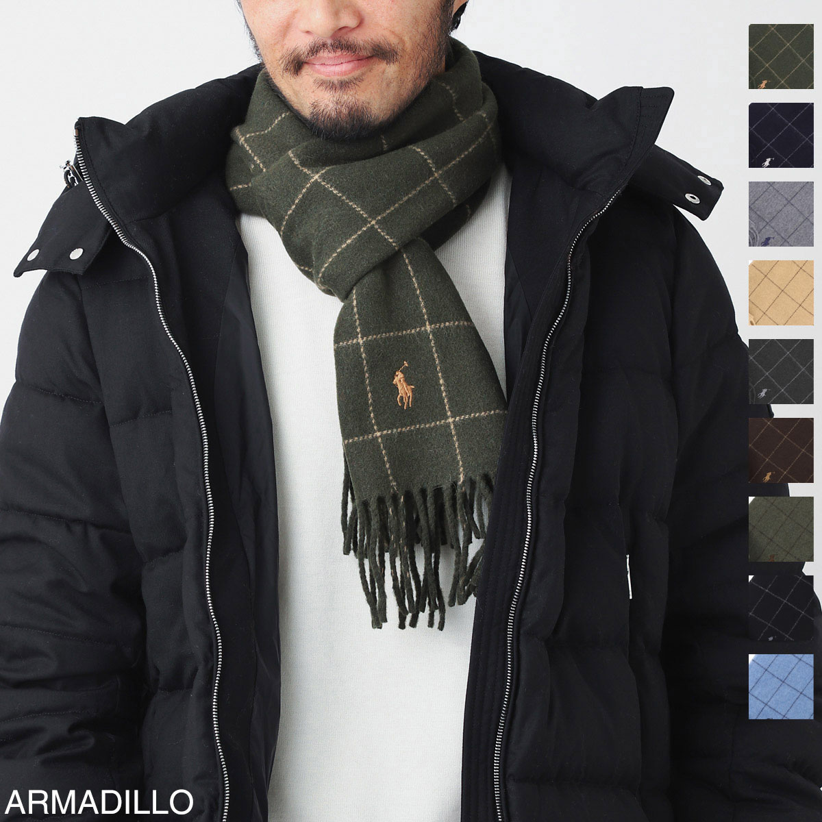 POLO RALPH LAUREN ポロラルフローレン マフラー/REVERSIBLE WINDOWPANE SCARF メンズ