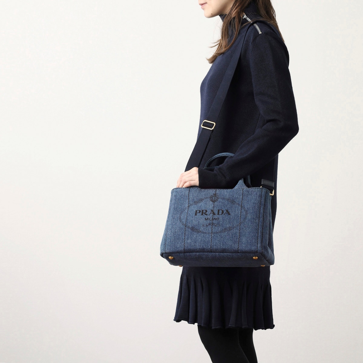 アウトレット】PRADA プラダ ハンドバッグ 2WAY/CANAPA DENIM