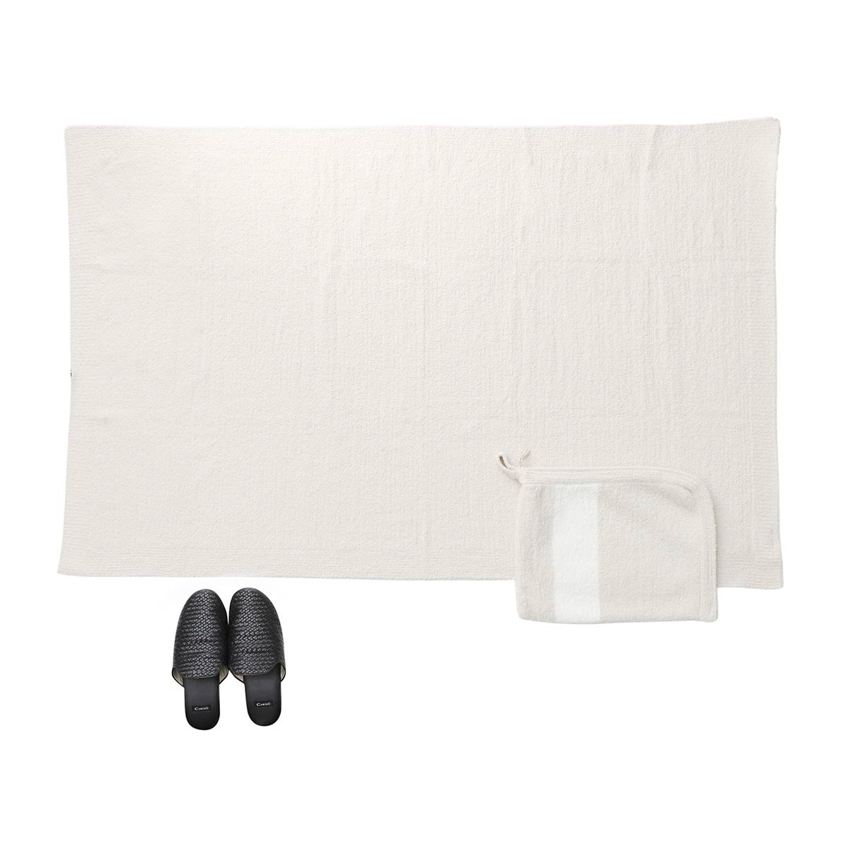 Kashwere カシウエア トラベルブランケット/THROW MINI IN STRIPED POUCH TBP-01 BLACKMALT Kashwere カシウエア トラベルブランケット/THROW MINI IN