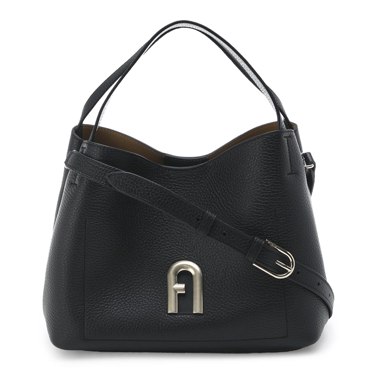 FURLA フルラ ボストンバッグ ショルダーバッグ 2way シボ革 黒 極美品✨FURLA フルラ ショルダーバッグ シボ クロスボディ
