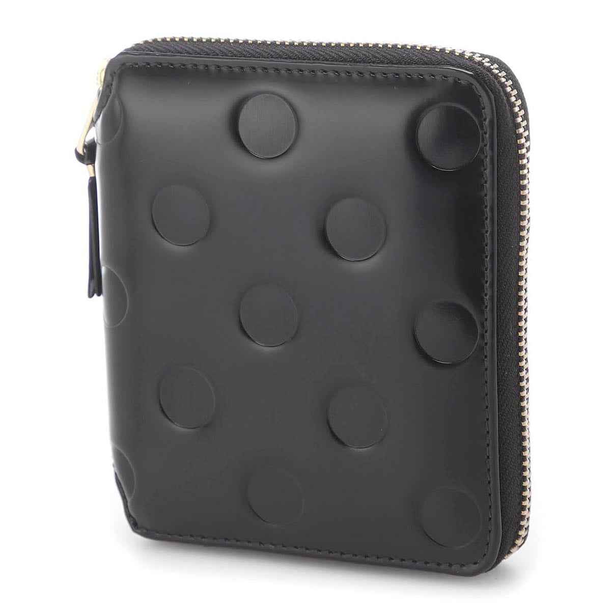 COMME des GARCONS コム デ ギャルソン 2つ折り財布 小銭入れ付き/POLKA DOTS EMBOSSED