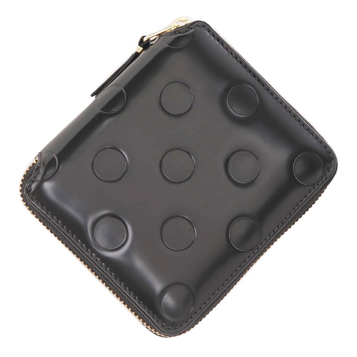 COMME des GARCONS コム デ ギャルソン 2つ折り財布 小銭入れ付き/POLKA DOTS EMBOSSED