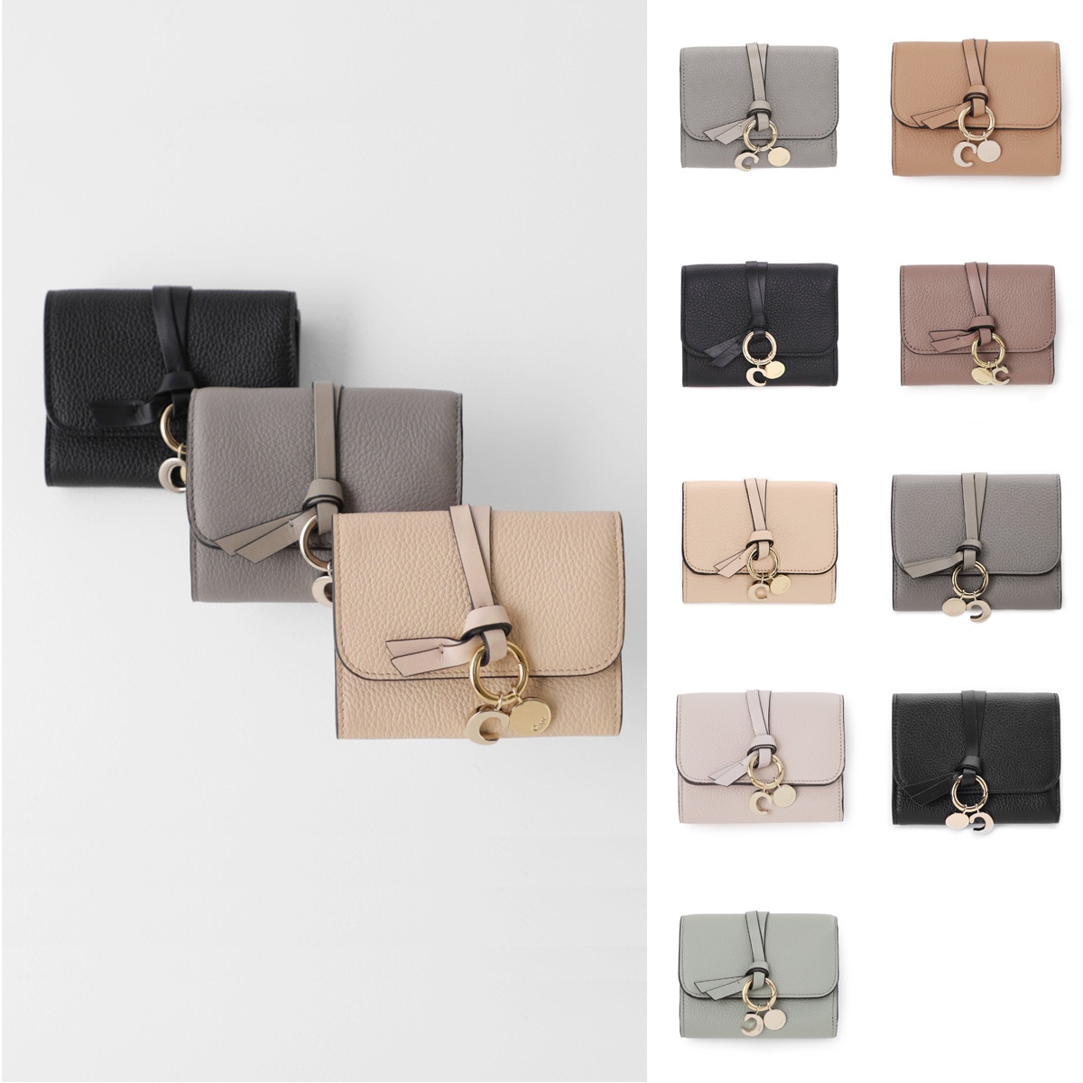 Chloe クロエ 3つ折り財布 小銭入れ付き/ALPHABET アルファベット レディース