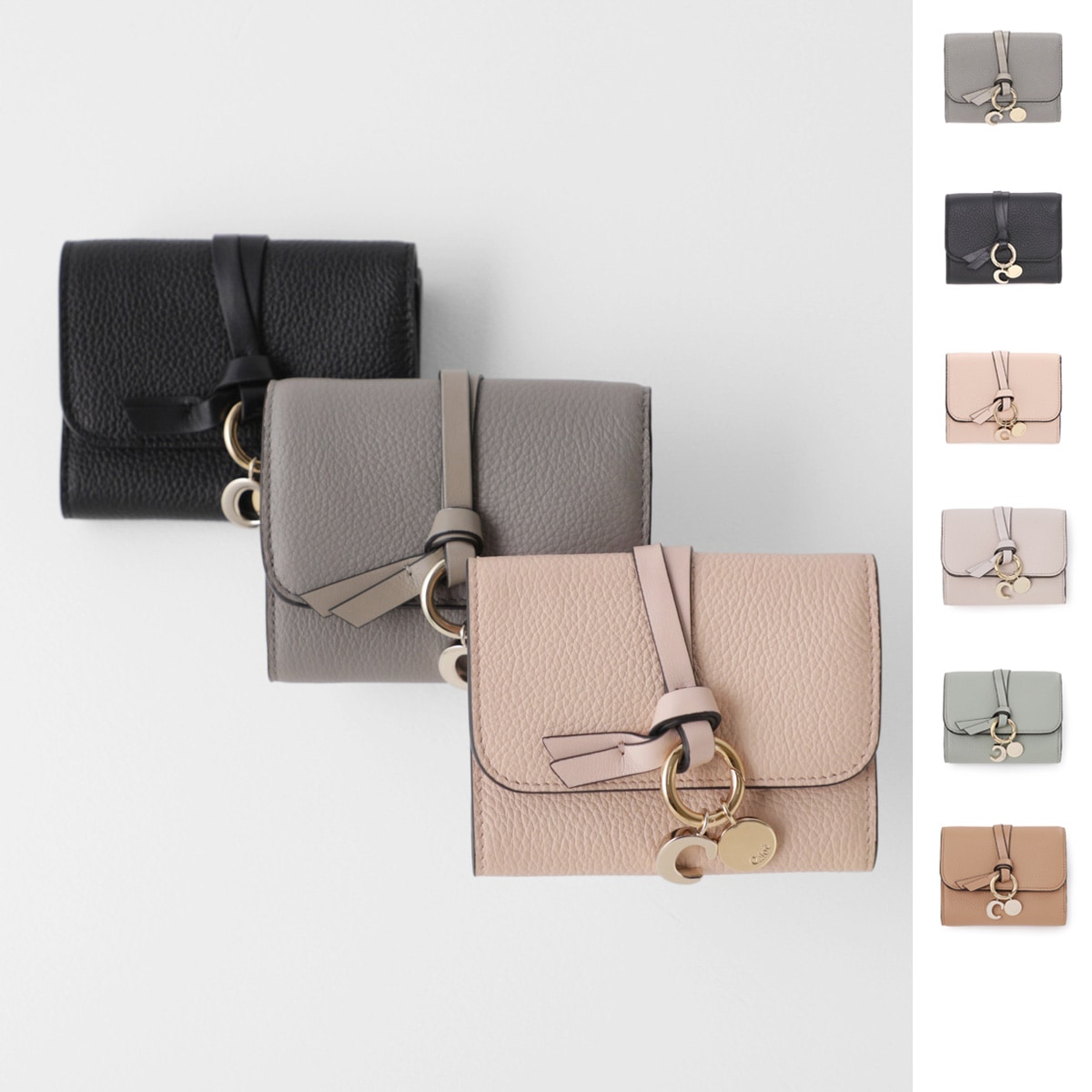 Chloe クロエ 3つ折り財布 小銭入れ付き ALPHABET レディース