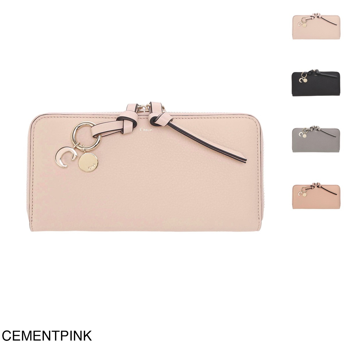 Chloe クロエ ラウンドファスナー 長財布 小銭入れ付き/ALPHABET レディース