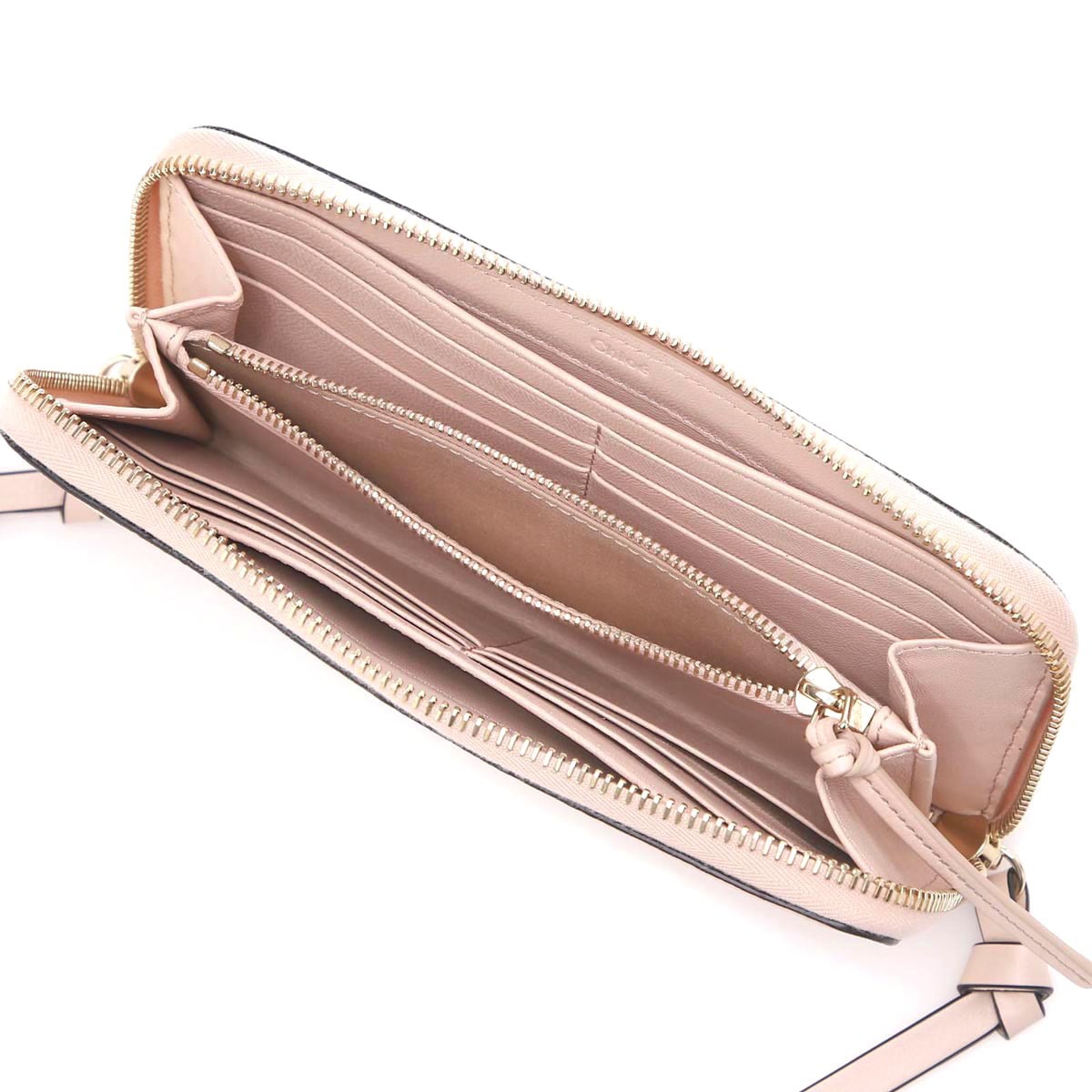 Chloe クロエ ラウンドファスナー 長財布 小銭入れ付き/ALPHABET レディース