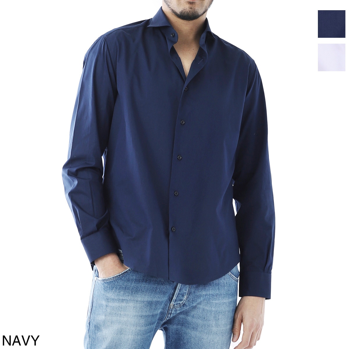 GALLIA ガッリア ホリゾンタルカラー シャツ【大きいサイズあり】 メンズ