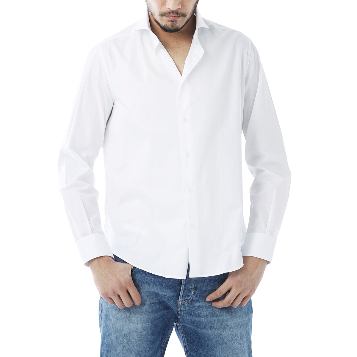 GALLIA ガッリア ホリゾンタルカラー シャツ【大きいサイズあり】 メンズ