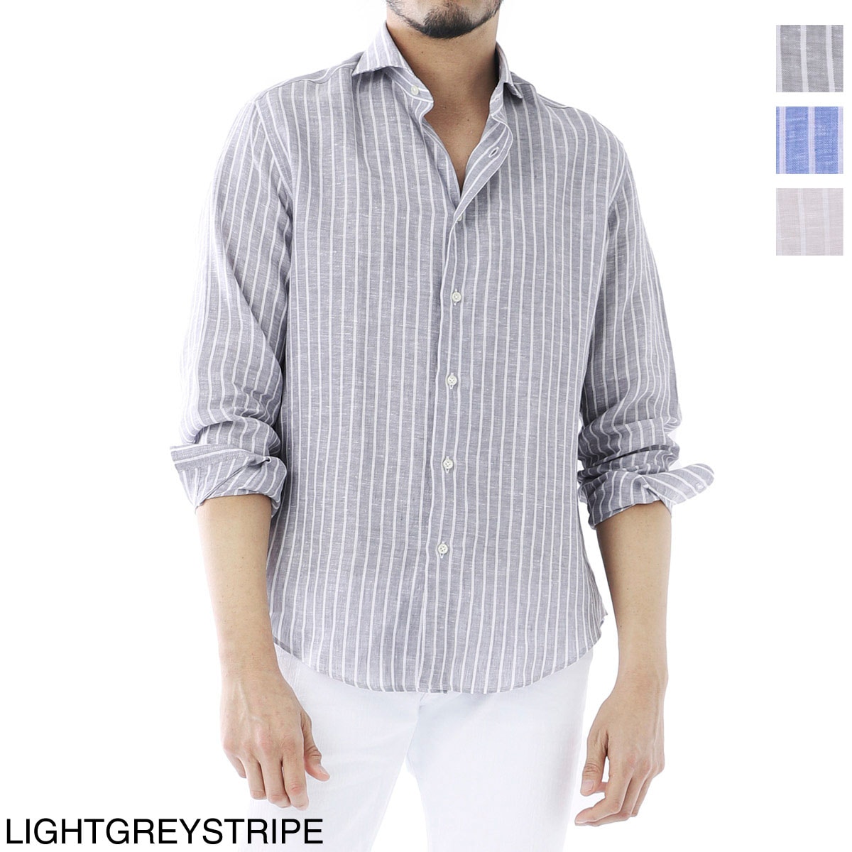 GALLIA ガッリア ホリゾンタルカラー リネンシャツ【大きいサイズあり】 メンズ