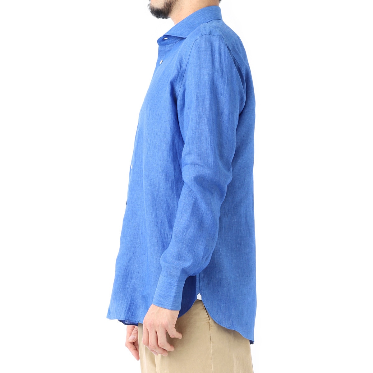 【アウトレット】【ラスト1点】BORRIELLO ボリエッロ ワイドカラー リネンシャツ/セミワイドカラー フレンチカラー/MARECHIARO SLIM FIT【大きいサイズあり】 メンズ