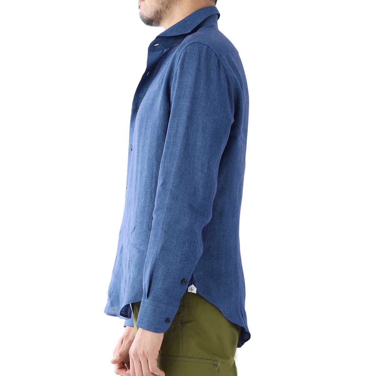 GALLIA ガッリア ホリゾンタルカラー リネンシャツ【大きいサイズあり】 メンズ