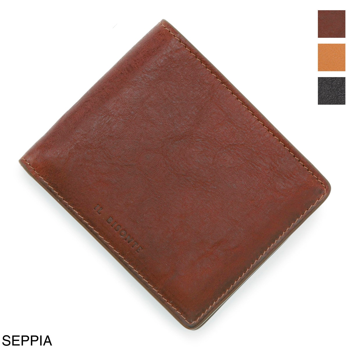 【アウトレット】IL BISONTE イルビゾンテ 2つ折り財布 小銭入れ付き/FIFTY ON BUONARROTI メンズ