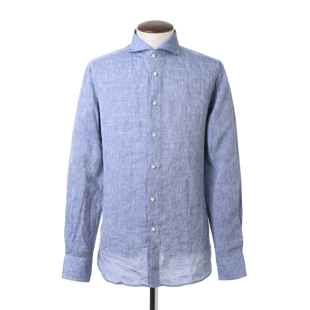 【アウトレット】GUY ROVER ギローバー ホリゾンタルカラー リネンシャツ メンズ