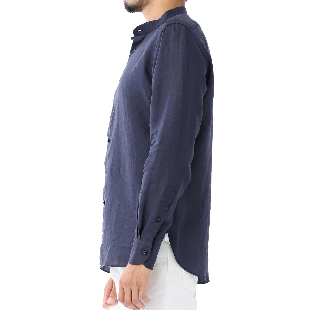 【アウトレット】GUY ROVER ギローバー バンドカラー リネンシャツ メンズ