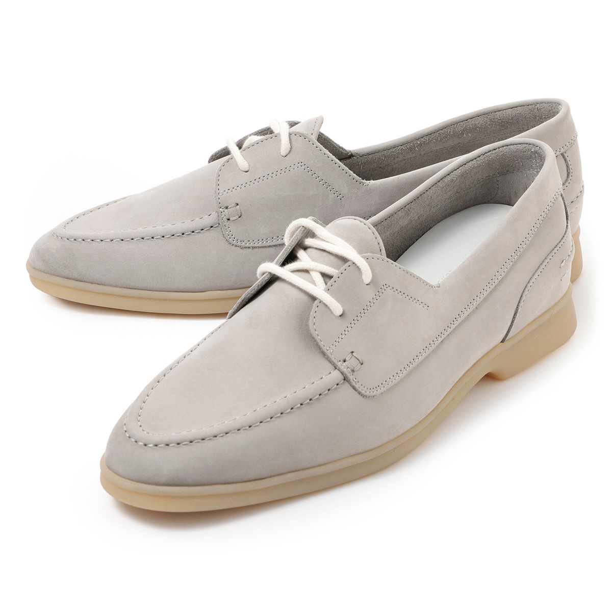 エルメス　ブラウンレザー デッキシューズ　26.5 42 1/2 エルメス ブラウンレザー デッキシューズ 26.5 42 1/2