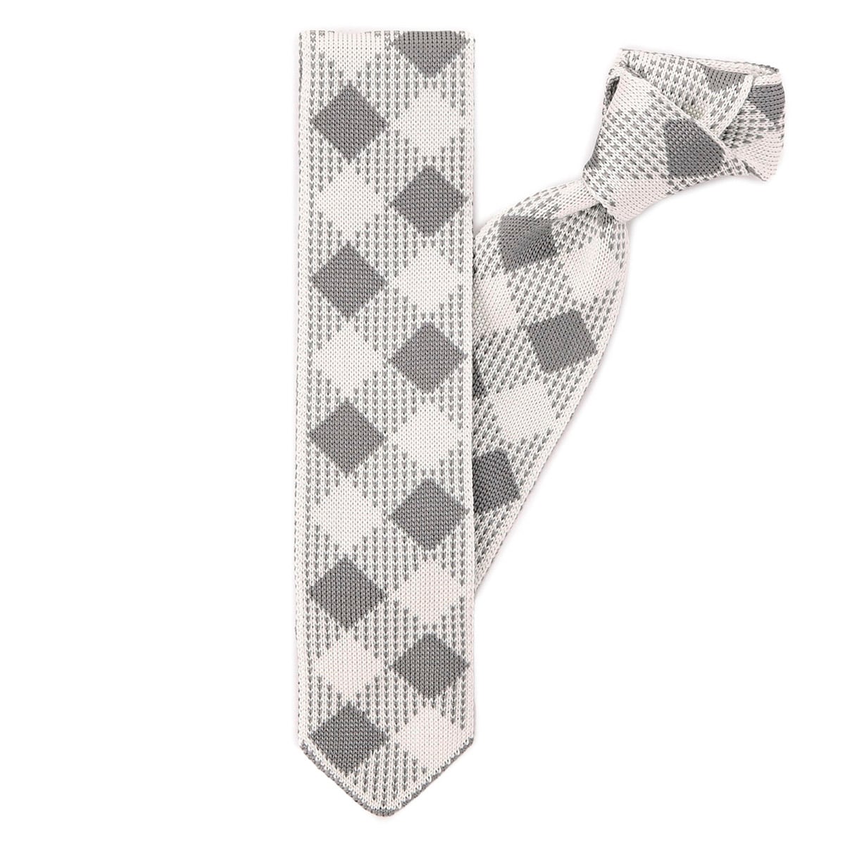 【アウトレット】THOM BROWNE. トムブラウン ネクタイ【剣先幅:5cm】/KNIT TIE W 4BAR & GINGHAM CHECK JACQUARD IN SILK メンズ