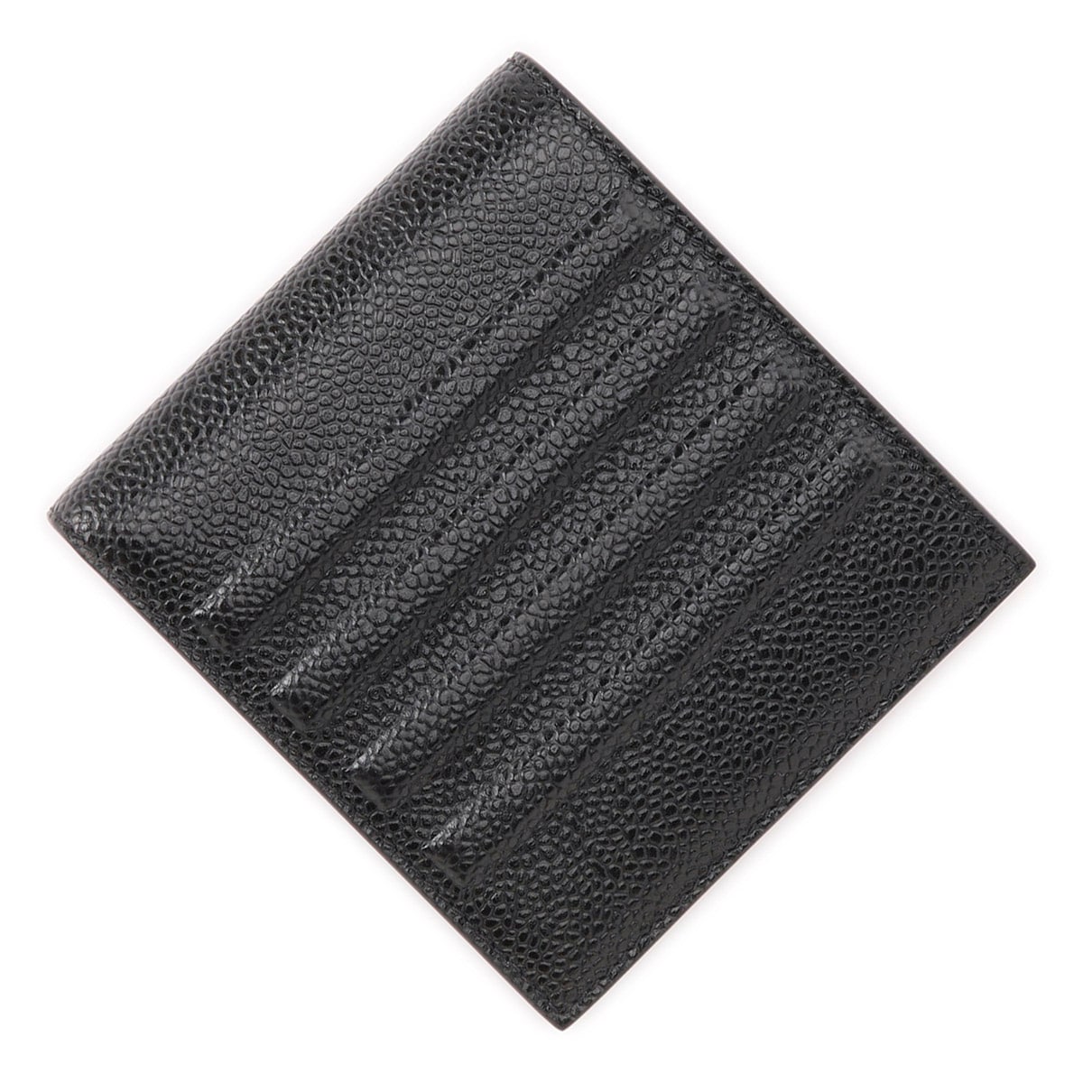 THOM BROWNE ブラック二つ折り財布 THOM BROWNE 22SS ファスナー小銭入れ付き 二つ折り財布 (THOM