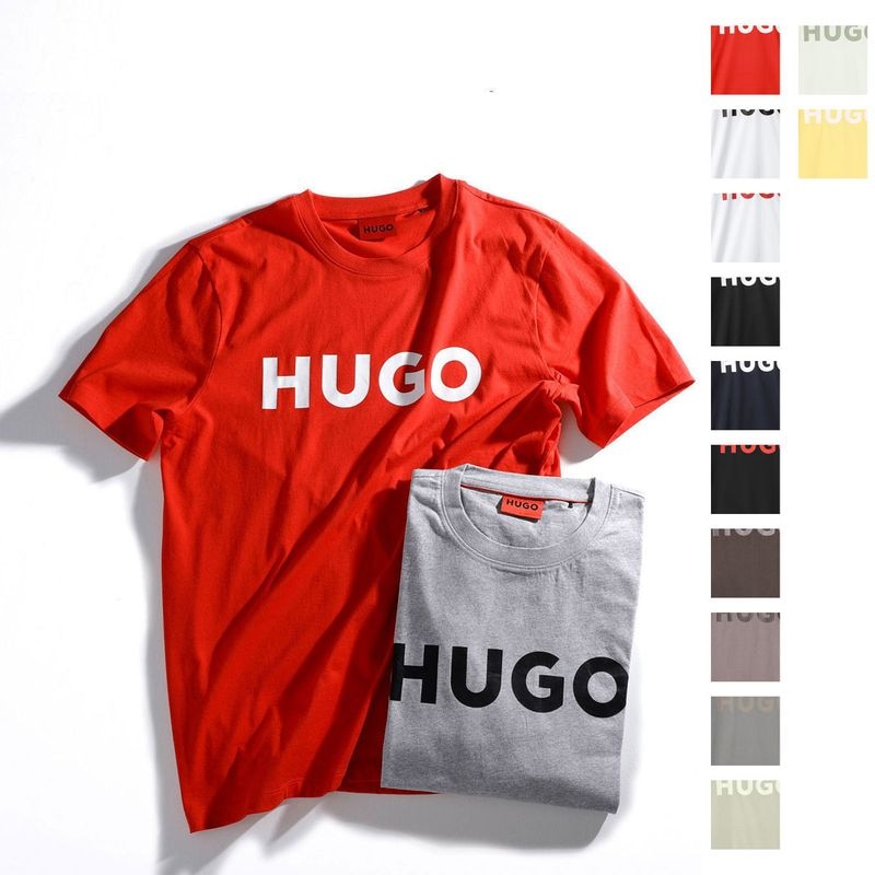 HUGO HUGOBOSS ヒューゴヒューゴボス クルーネックTシャツ/DULIVIO ロゴプリント Tシャツ コットンジャージー メンズ