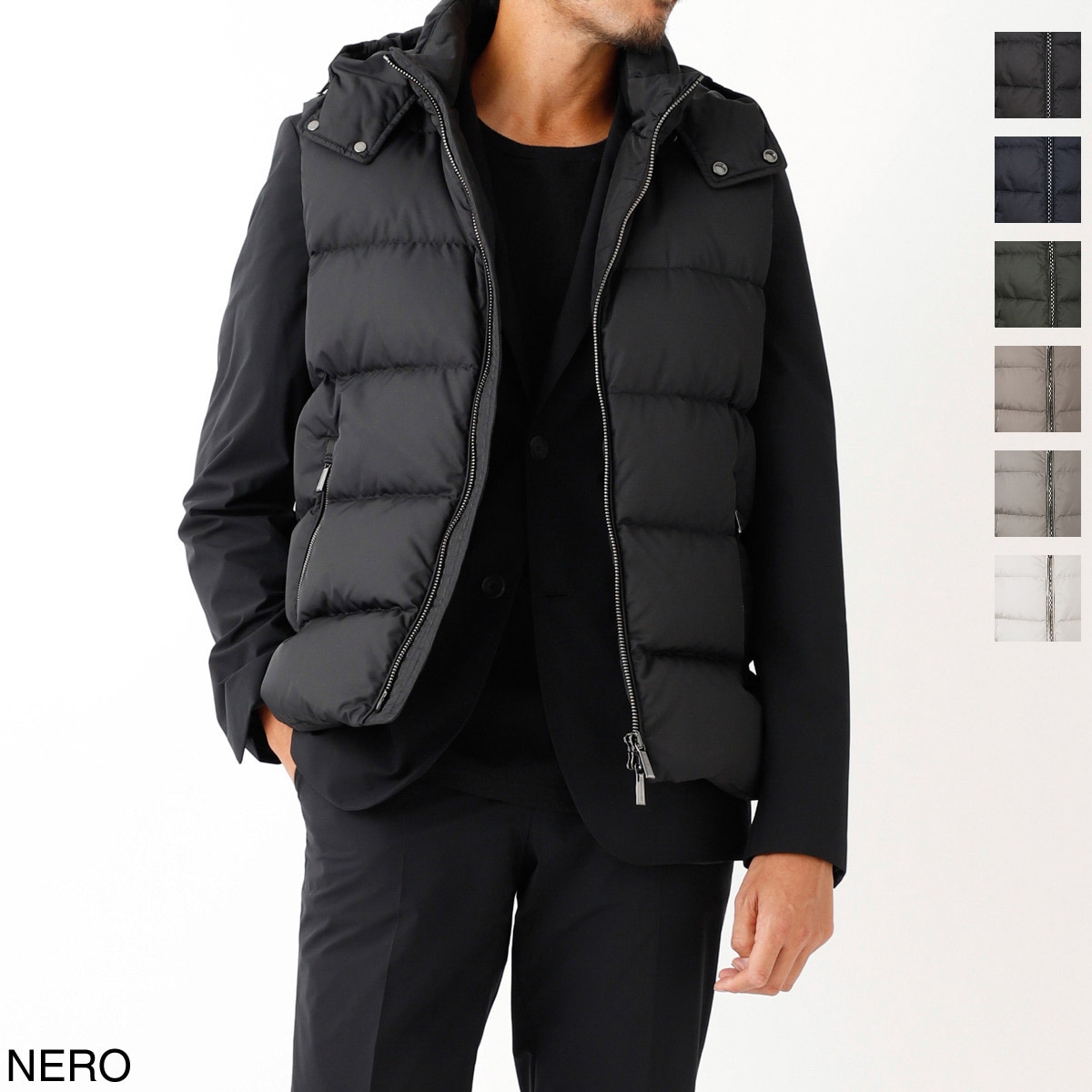 Sean John ショーンジョン　メンズ　ダウンベスト　大きめサイズ　XXL PYRENEX (ピレネックス) 胸ロゴ フルジップ ダウンベスト JOHN 2