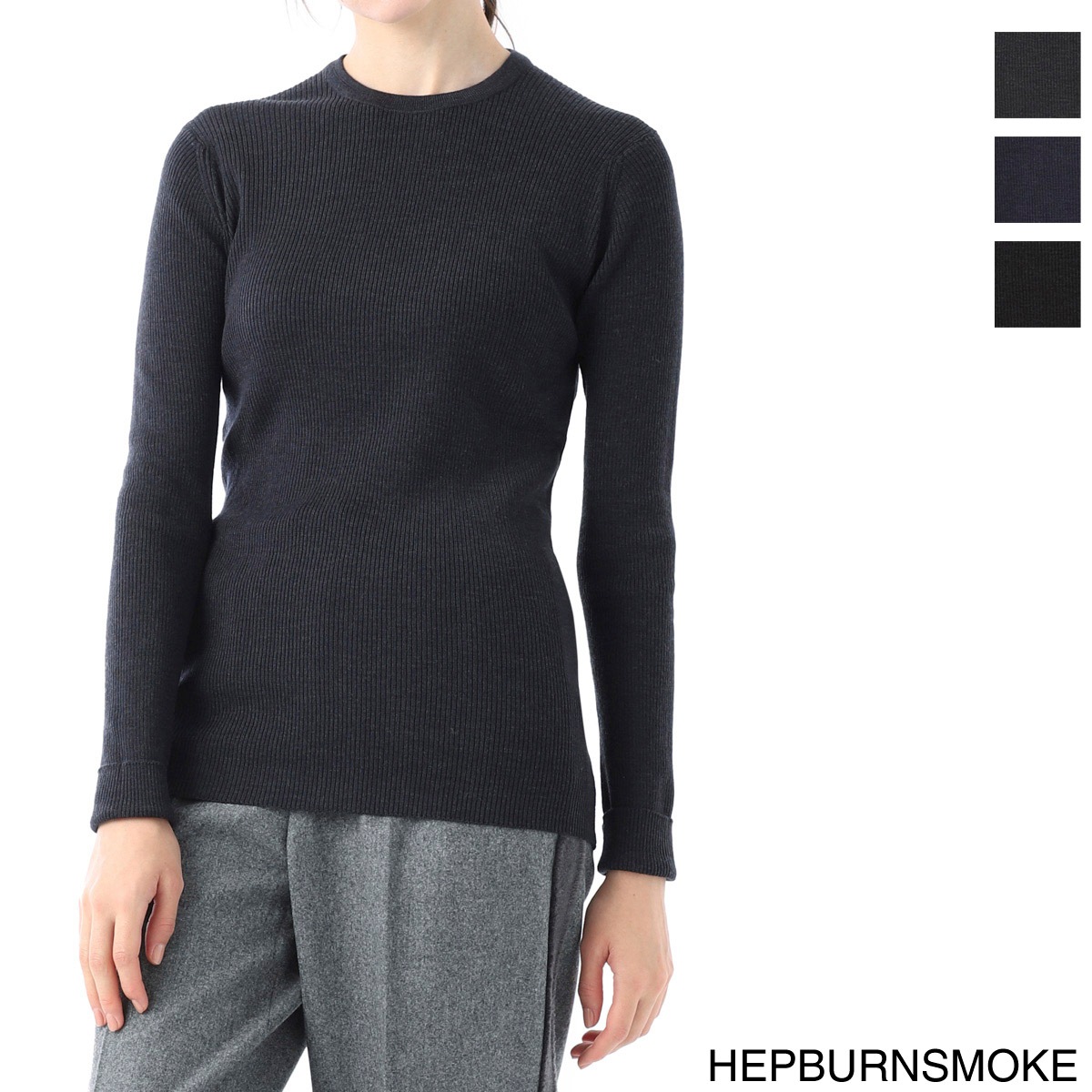 【美品】ジョンスメドレー 現行タグ クルーネックニット メリノウール S 紺 JOHN SMEDLEY (ジョンスメドレー) SICILY (シシリー) 30G Merino