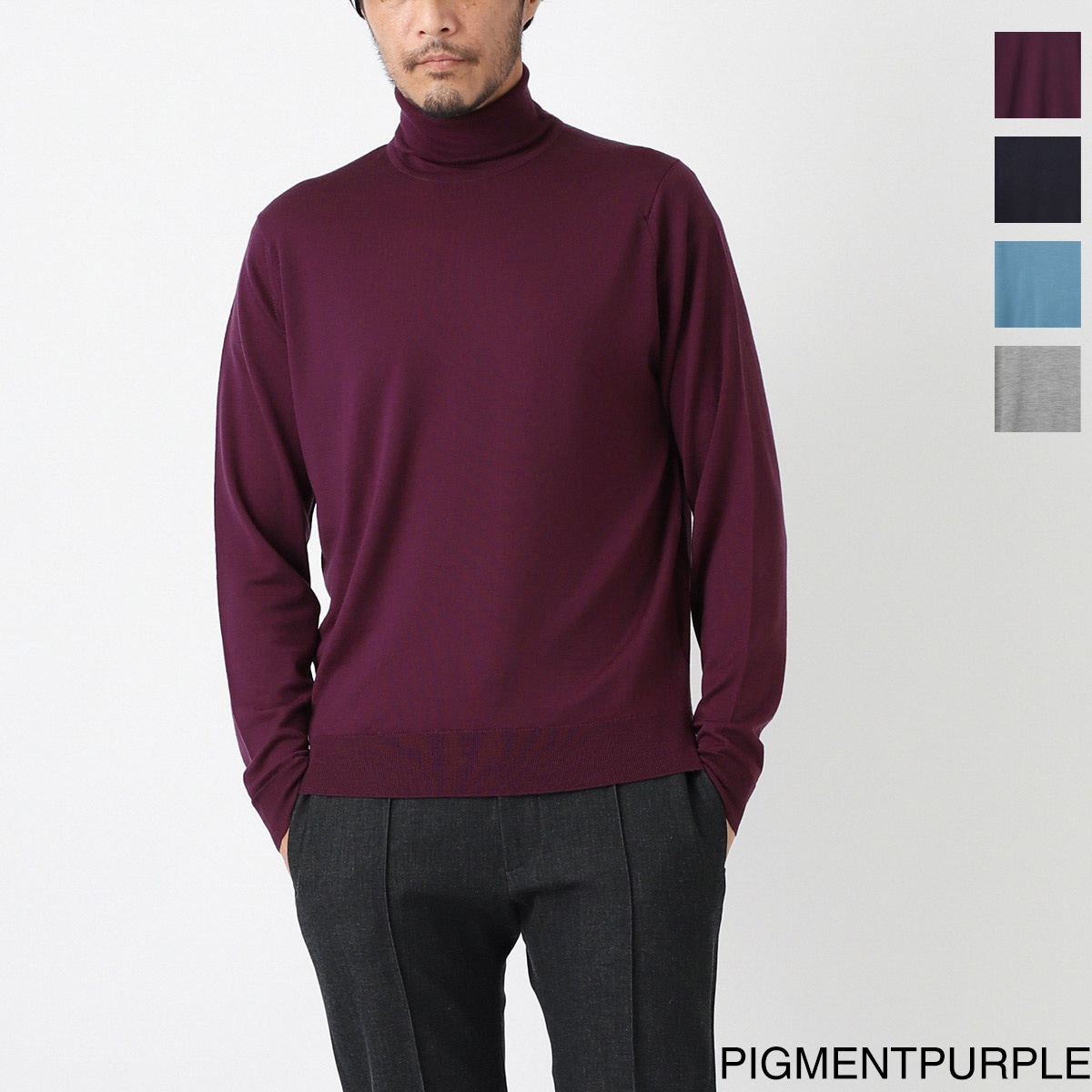 JOHN SMEDLEY ジョンスメドレー タートルネック ニット/RENOLD エクストラファインメリノウール 30ゲージ メンズ