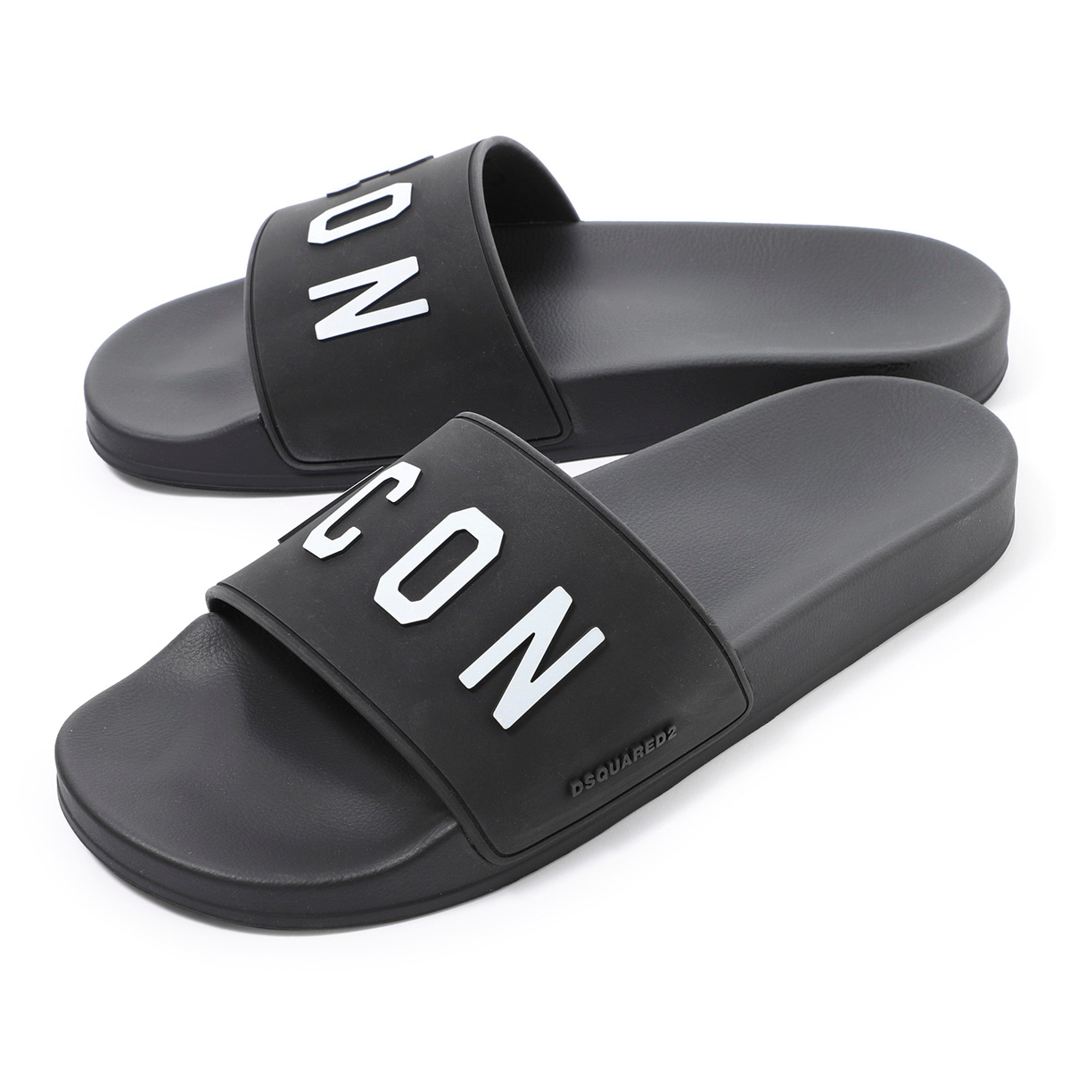 新品未使用 DSQUARED2 BE ICON SLIDES ブラック サンダル アウトレット】DSQUARED2 ディースクエアード サンダル/BE ICON