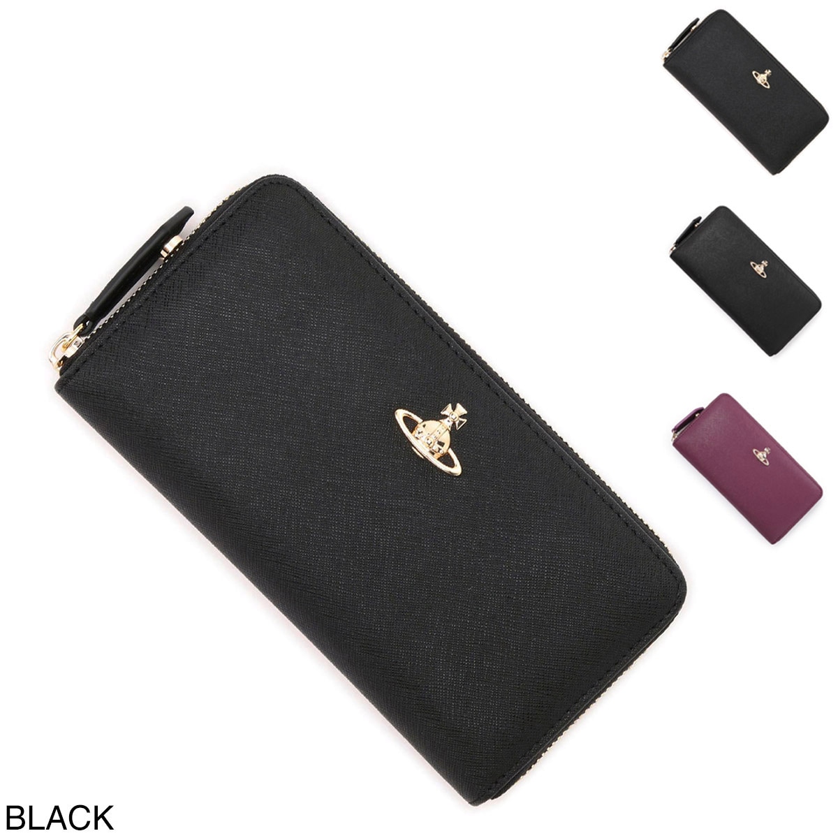Vivienne Westwood ヴィヴィアンウエストウッド ラウンドファスナー長財布 小銭入れ付き/SAFFIANO CLASSIC ZIP ROUND WALLET