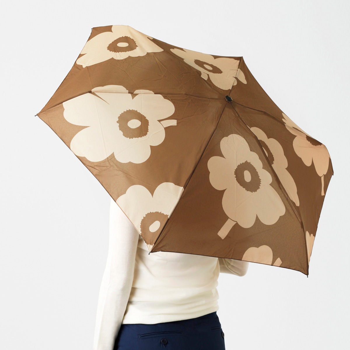 新品 marimekko 折り畳み傘 JUHLAUNIKKO ウニッコ ブラウン アウトレット】marimekko マリメッコ 折りたたみ傘/JUHLAUNIKKO