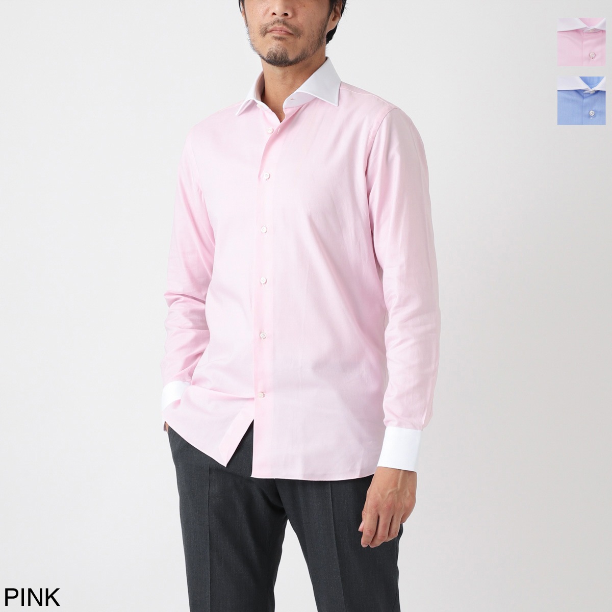 BORRIELLO ボリエッロ クレリックシャツ/Z9 SLIM FIT【大きいサイズ