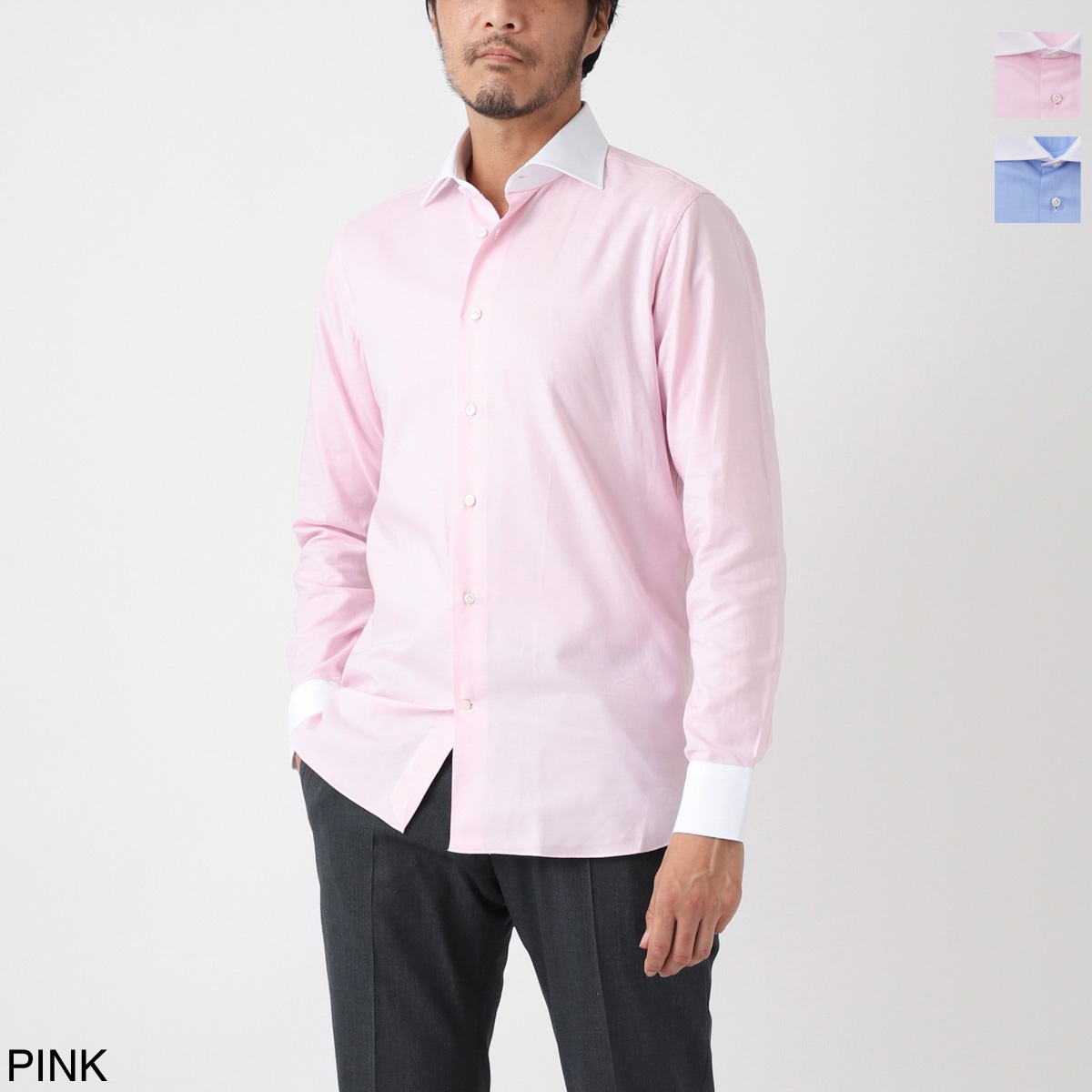 BORRIELLO ボリエッロ クレリックシャツ/Z9 SLIM FIT【大きいサイズ