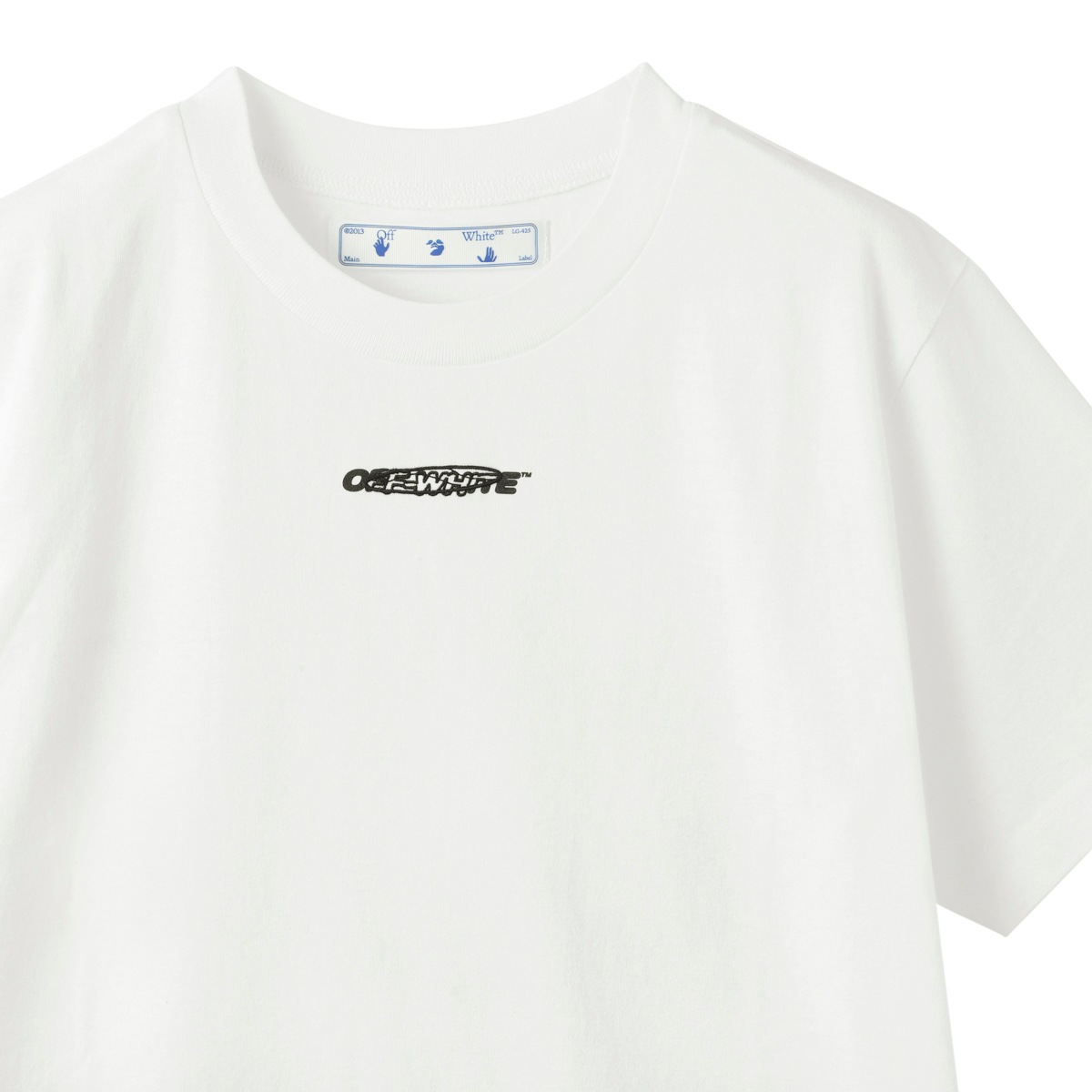 (sale)オフホワイト ロゴ入りホワイトクルーネックTシャツ Off-White オフホワイト クルーネックTシャツ/BARREL WORKER S/S