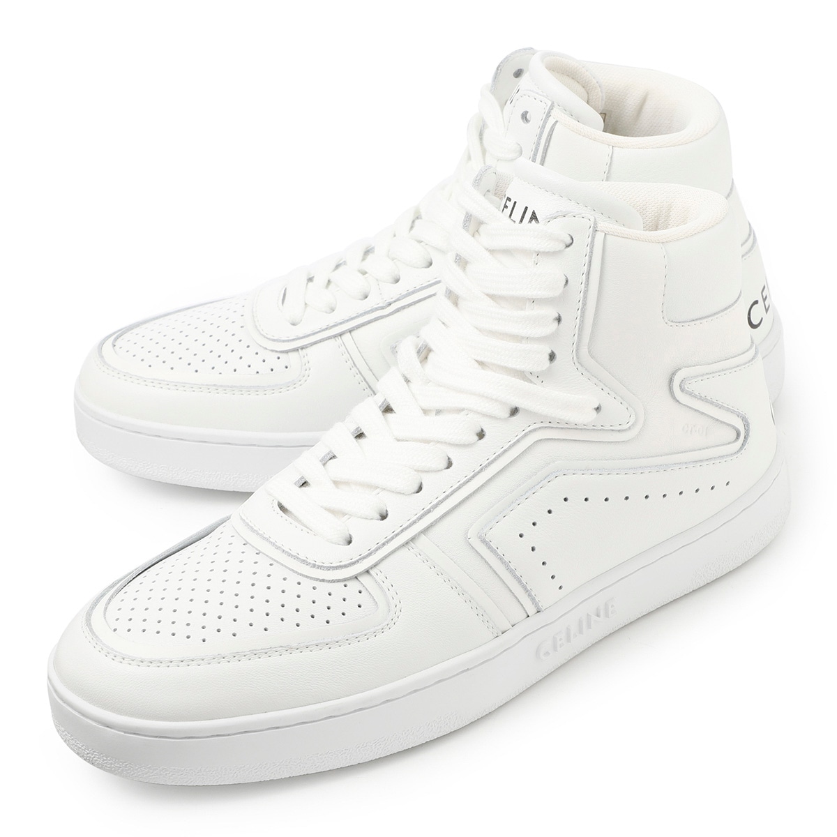 CELINE セリーヌ　CT-01 レザーハイカットスニーカー　ホワイト CELINE セリーヌ ハイカットスニーカー/CELINE TRAINER Z TRAINER CT