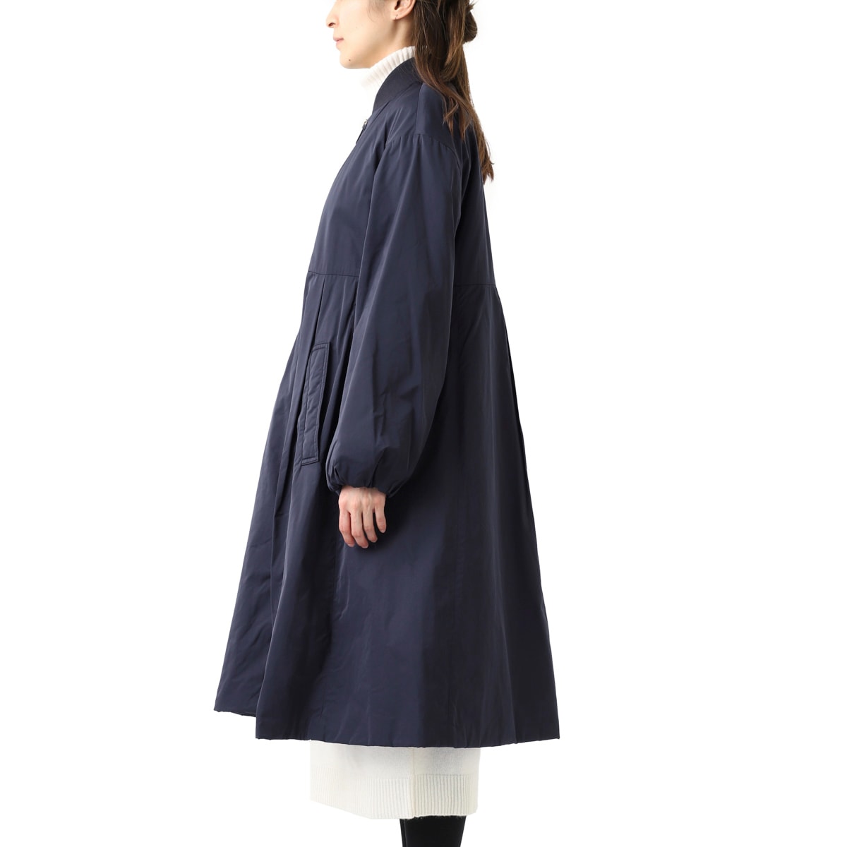 'S MaxMara ロングコート　ネイビー S MaxMara ネイビー ベルト付きロングコート - メルカリ