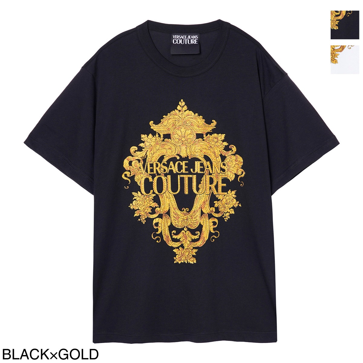 VERSACE* ヴェルサーチェ ロゴ クルーネック Tシャツ 半袖 2色 VERSACE JEANS COUTURE ヴェルサーチェ クルーネック 半袖T