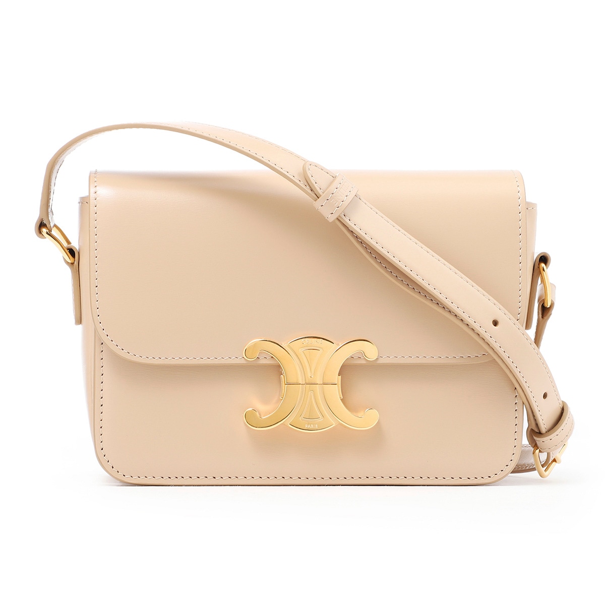 美品！CELINE スモール トリオンフ 2way ショルダー ハンドバッグ TRIOMPHE 美品 セリーヌ Celine キュイル トリオンフ 2Way