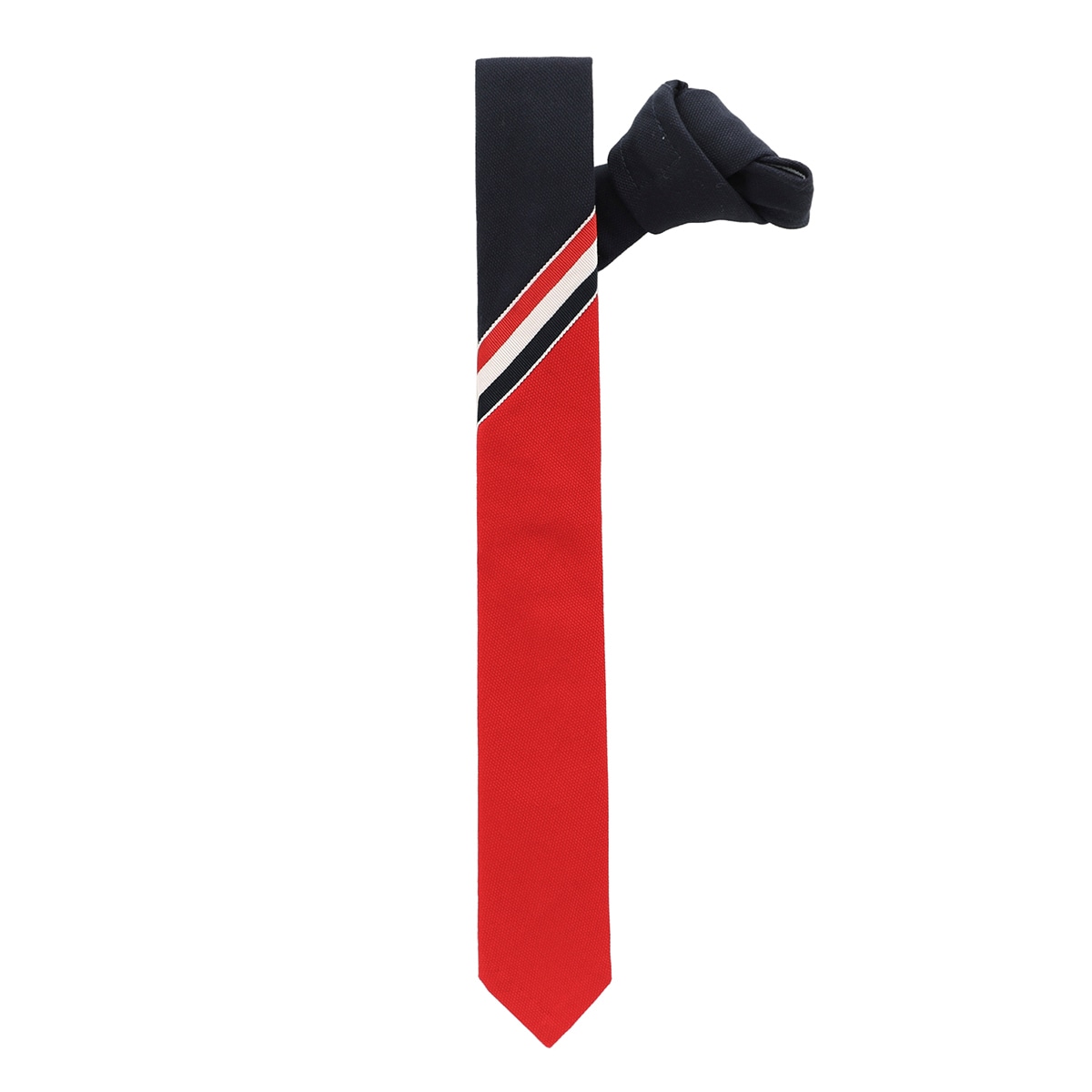THOM BROWNE. トムブラウン ネクタイ【剣先幅:5.5cm】/CLASSIC FUNMIX TIE W/RWB ACCENT IN COTTON CANVAS メンズ