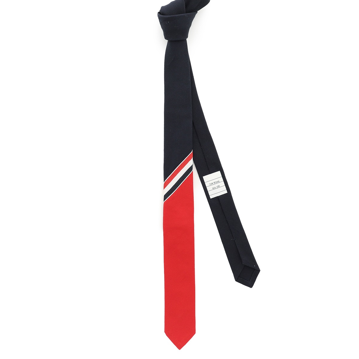 THOM BROWNE. トムブラウン ネクタイ【剣先幅:5.5cm】/CLASSIC FUNMIX TIE W/RWB ACCENT IN COTTON CANVAS メンズ