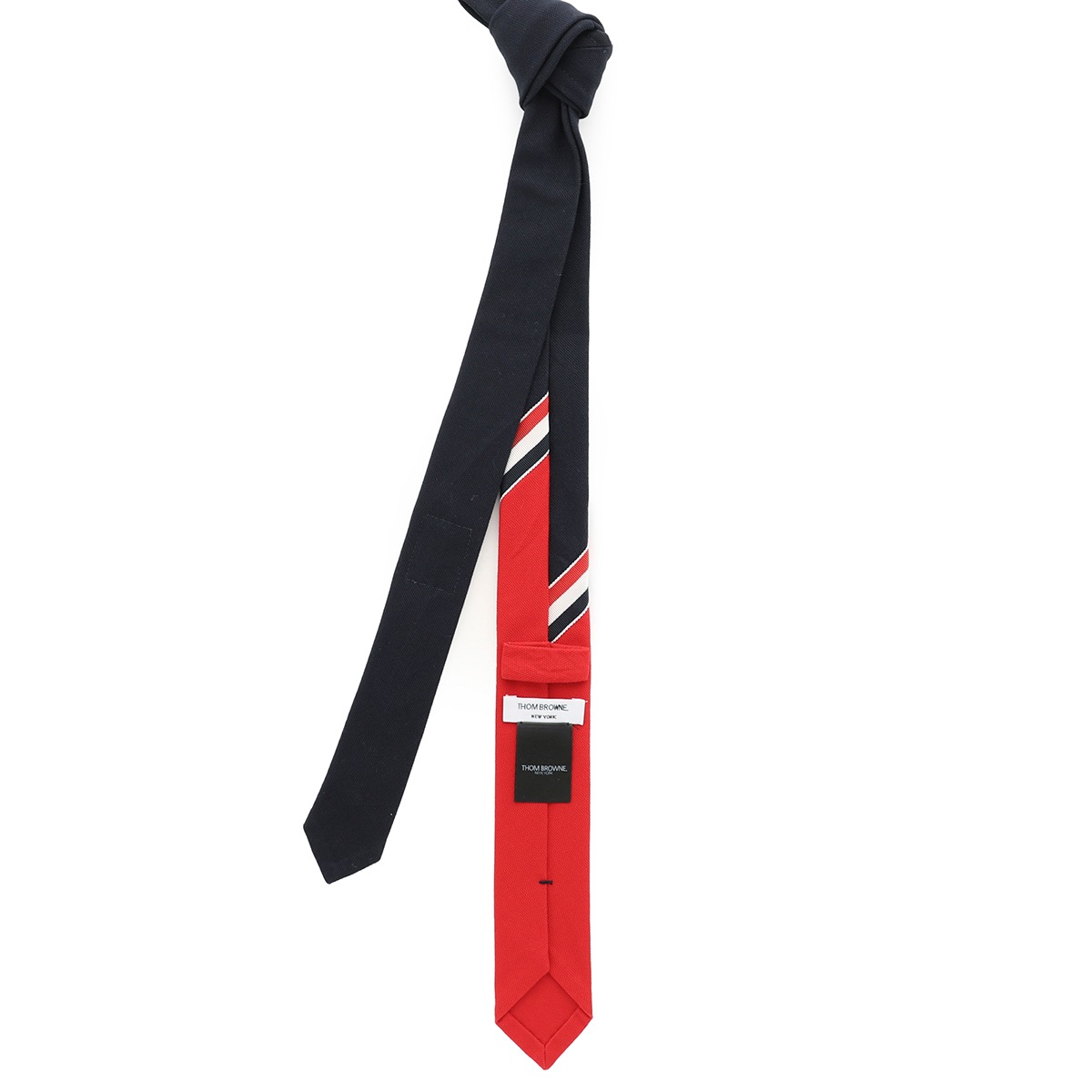THOM BROWNE. トムブラウン ネクタイ【剣先幅:5.5cm】/CLASSIC FUNMIX TIE W/RWB ACCENT IN COTTON CANVAS メンズ