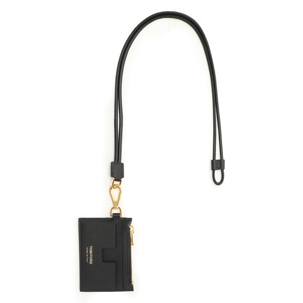 TOM FORD - 【新品未使用】TOM FORD  スマホカバー  ネックストラップ  レザー 黒 新品未使用】TOM FORD スマホカバー ネックストラップ レザー 黒