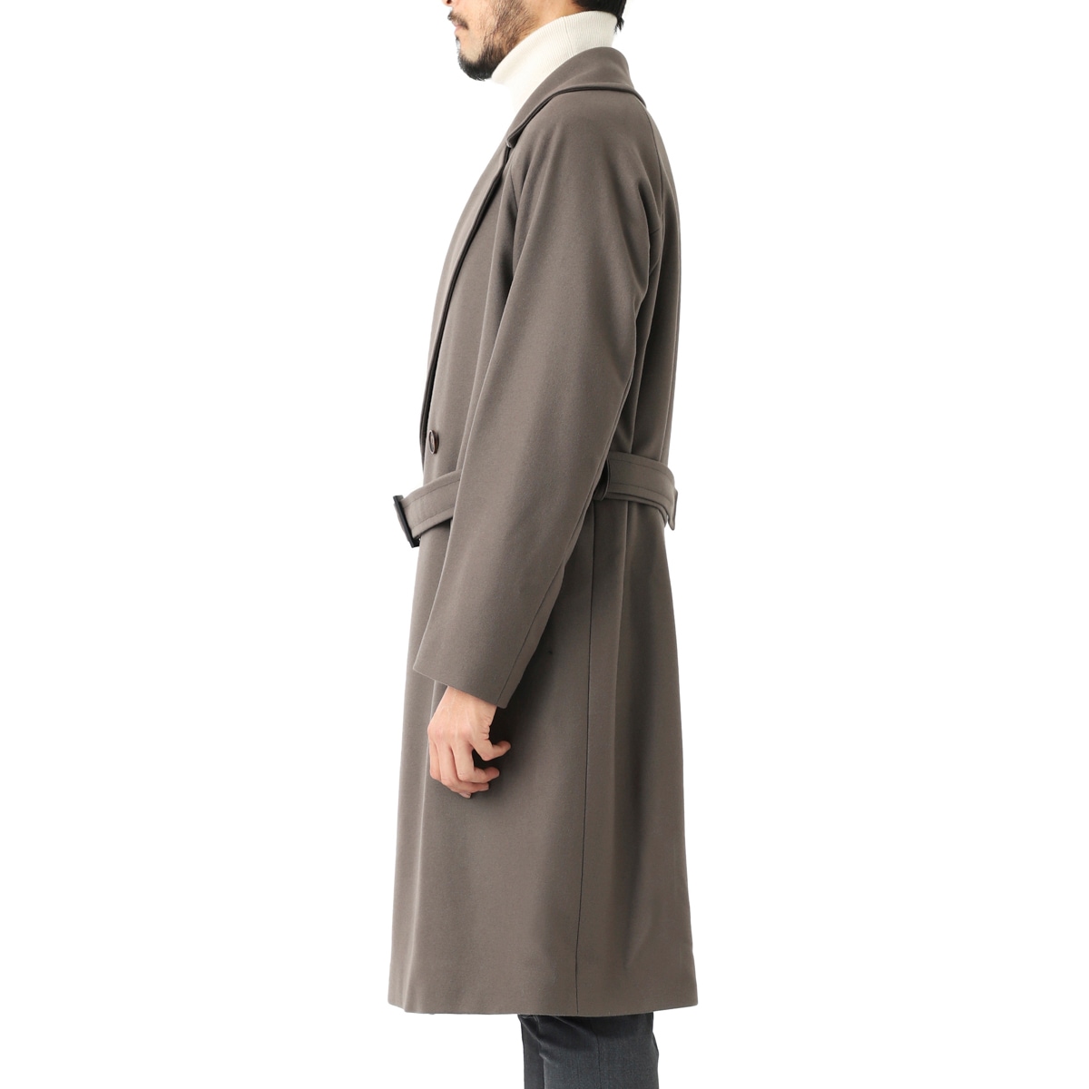 【新品】hevo BRINDISI ナイロン ベルテッド ダブルコート Hevo イーヴォ [秋冬] ウールナイロン ダブルブレストベルテッドコート