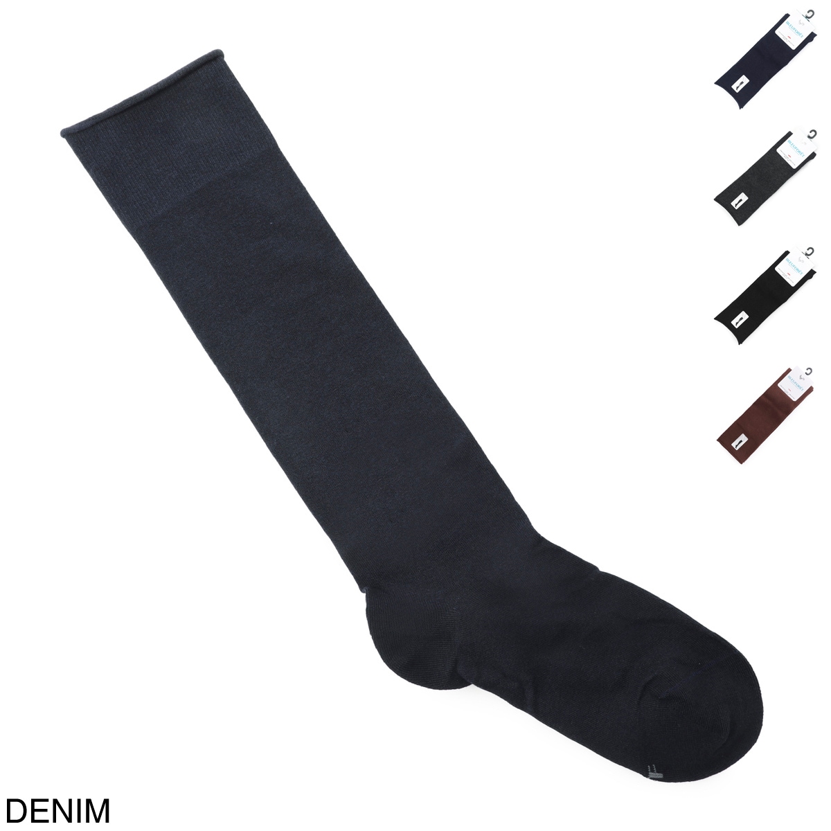 『ネコポス対応(4点まで)』BLEU FORET ブルーフォレ ソックス/SOLID COLORS VELVET COTTON HIGH SOCKS 6918【返品交換不可】 レディース
