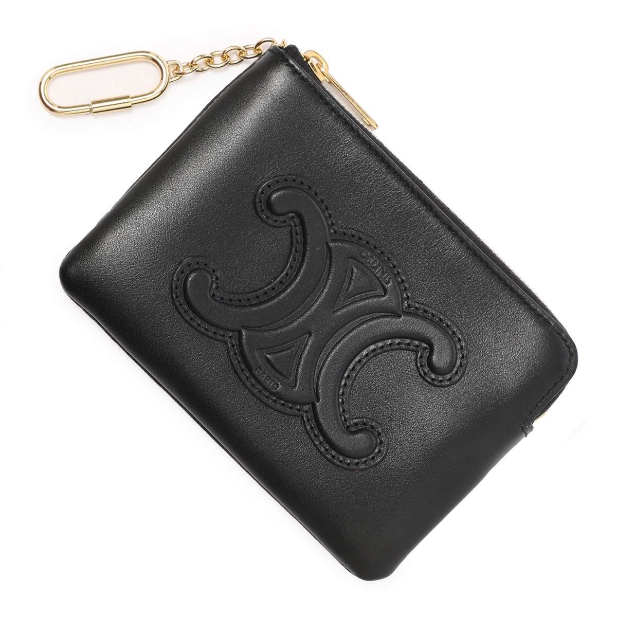 CELINE ロゴ入り コインケース・小銭入れ ロゴがお目立ち】キーリング付☆コイン/カードケース (CELINE