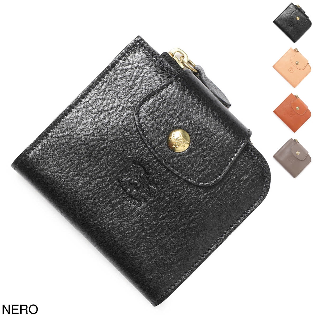 イルビゾンテ 二つ折り 財布 ブラック 黒 NERO 最短翌日お届け イルビゾンテ 財布 二つ折り コインケース付き (IL