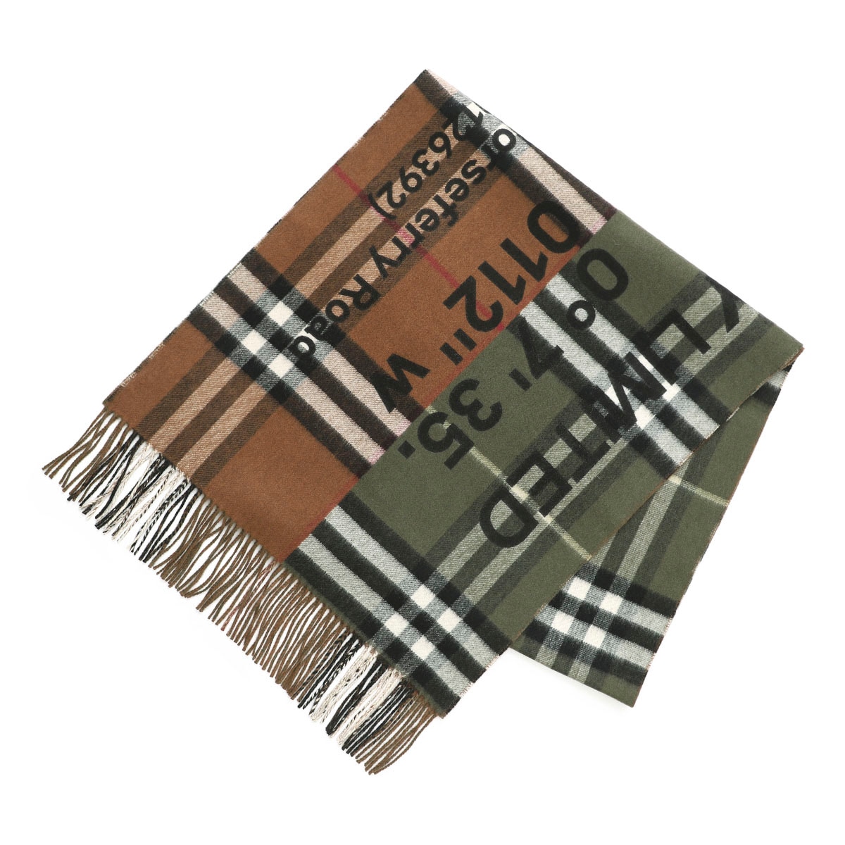 【アウトレット】BURBERRY バーバリー マフラー/GIANT CHECK HARF AND HARF SCARF メンズ