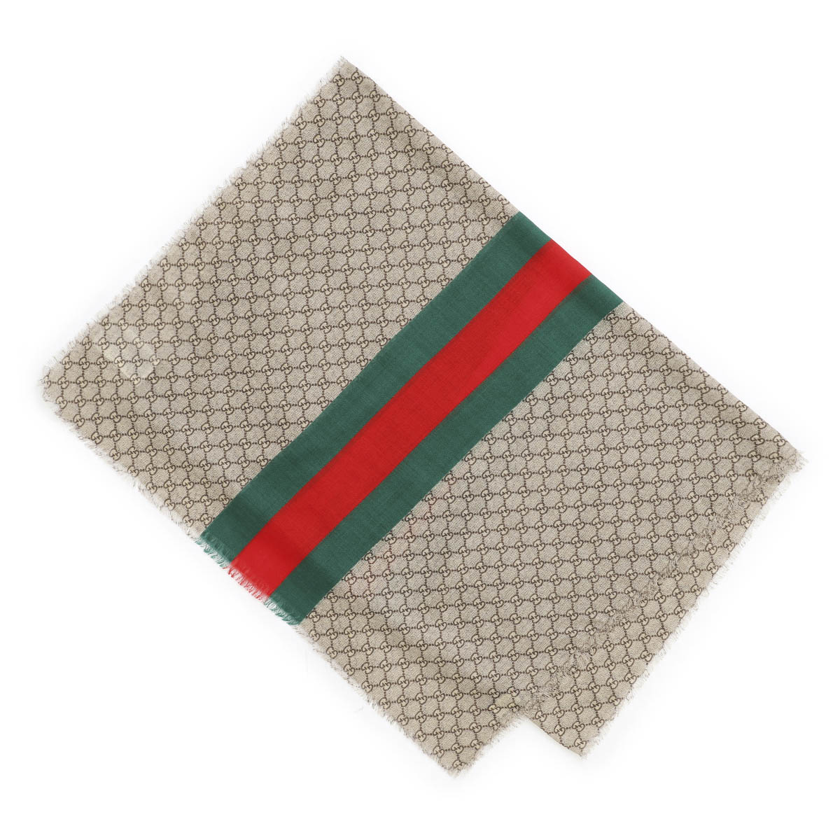 GUCCI 大判ストール Brandol / GUCCI グッチ ストール シルク・ウール GG柄 ショール