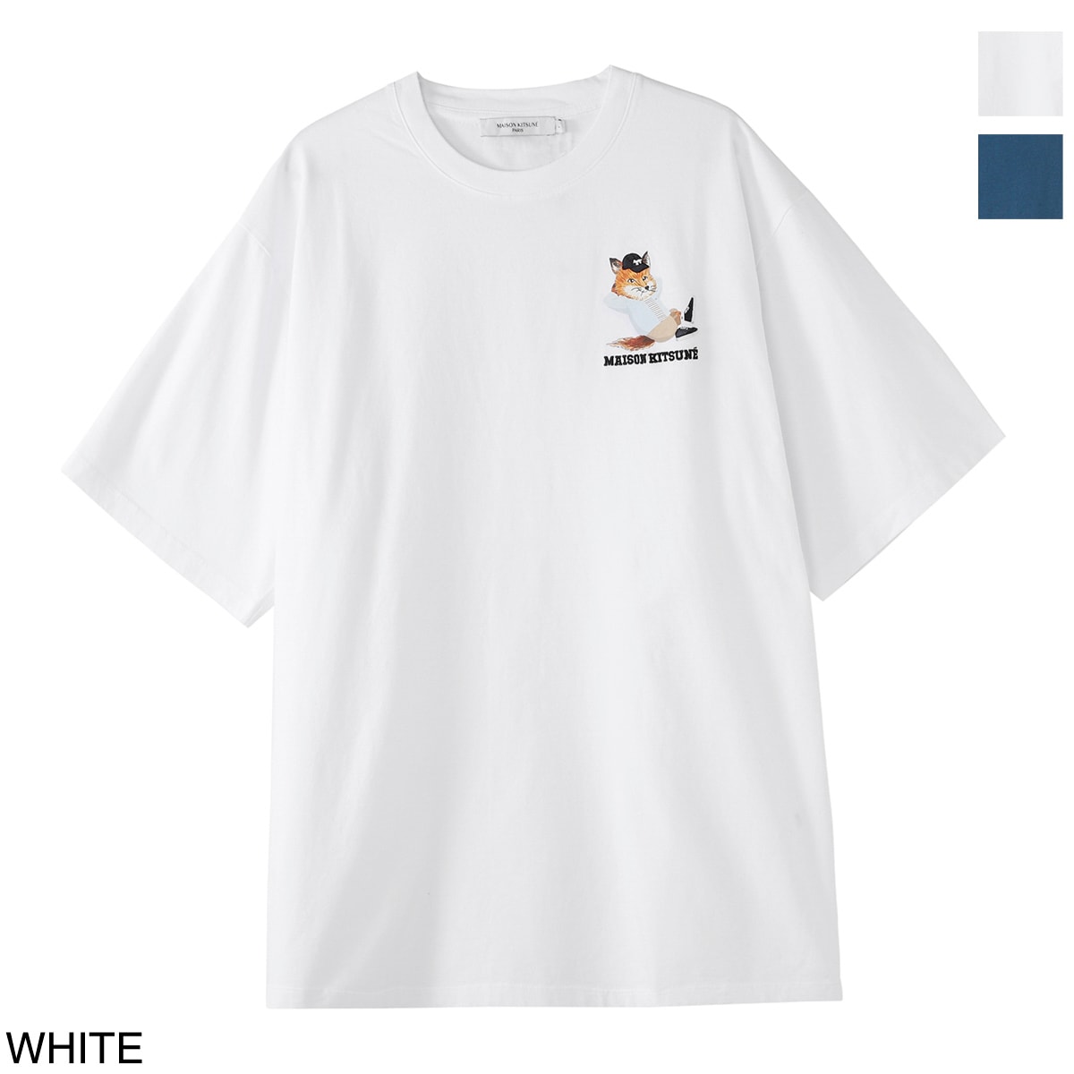 MAISON KITSUNE★CHILLAXFOXロゴ クルーネック 半袖 Tシャツ MAISON KITSUNE メゾンキツネ クルーネック 半袖Tシャツ/CHILLAX