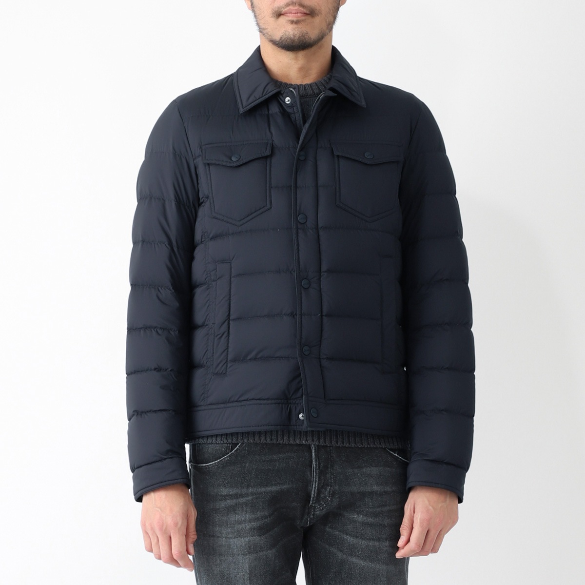 HERNOレジェンド La Giaccaブラック サイズ54 HERNO ヘルノ ダウンジャケット/LEGEND LA DENIM JACKET【大きい